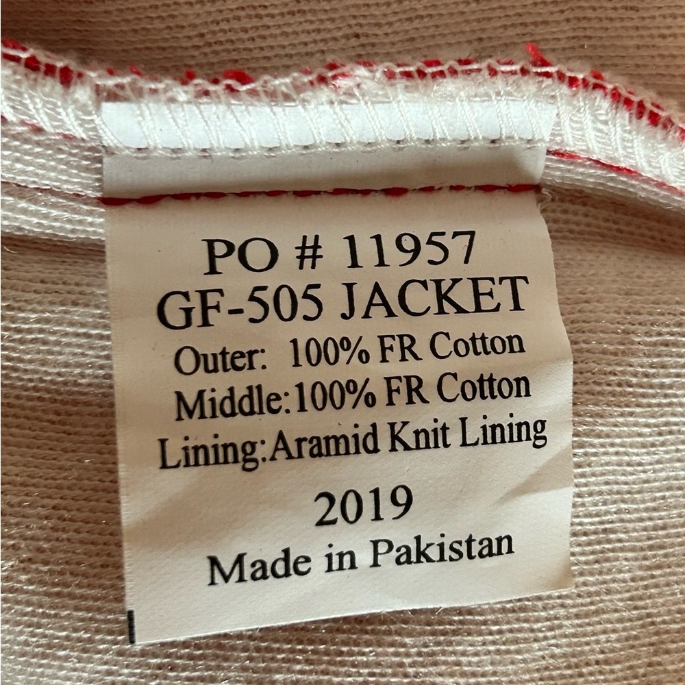 GF-505 3XL 3-2A5 Fire Retardant jacket red and white - Picture 8 of 9